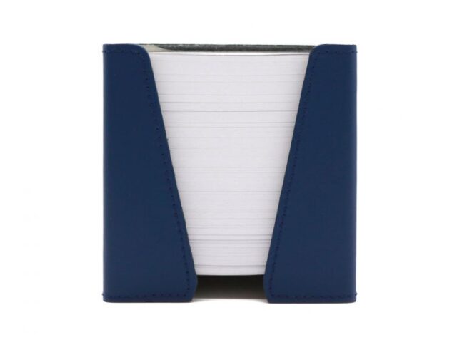Lavoisier Maroquinier - Cube à mémos en cuir bleu cobalt
