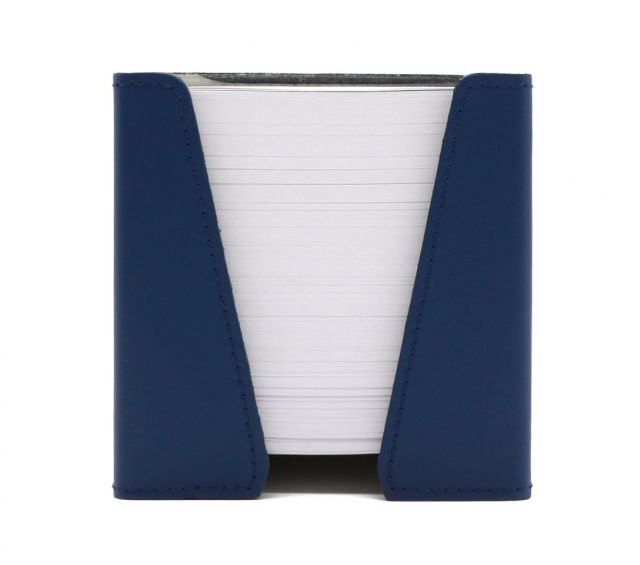 Lavoisier Maroquinier - Cube à mémos en cuir bleu cobalt