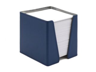 LAVOISIER Maroquinier - Cube à mémos en cuir bleu cobalt