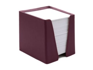 LAVOISIER Maroquinier - Cube à mémos en cuir bordeaux