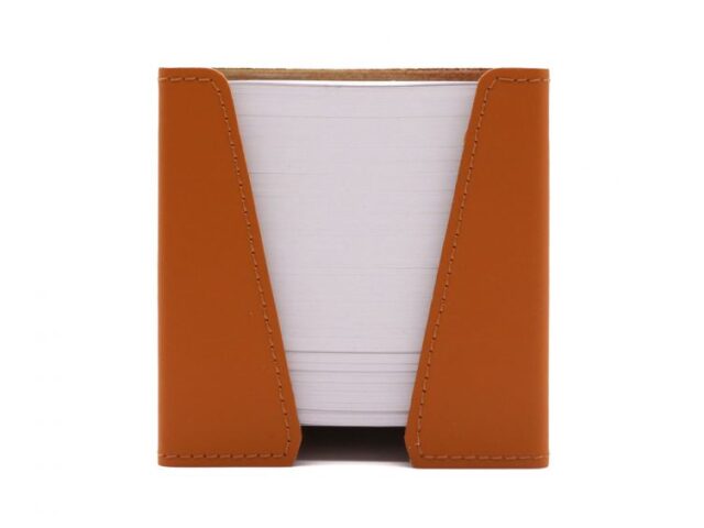 Lavoisier Maroquinier - Cube à mémos en cuir gold