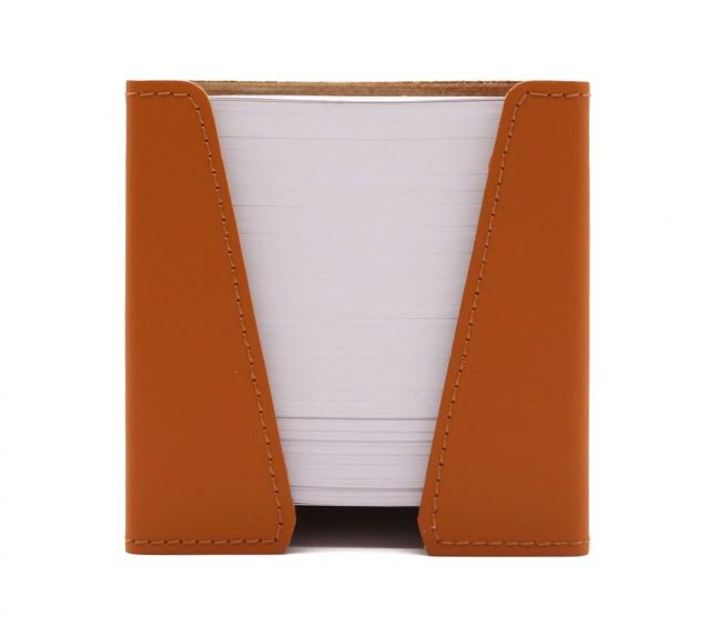 Lavoisier Maroquinier - Cube à mémos en cuir gold