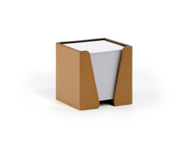 LAVOISIER Maroquinier - Cube à mémos en cuir luxe gold – CB900