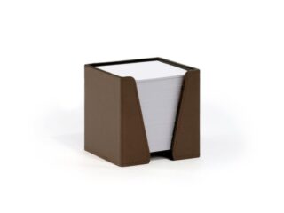 LAVOISIER Maroquinier - Cube à mémos en cuir luxe marron – CB900