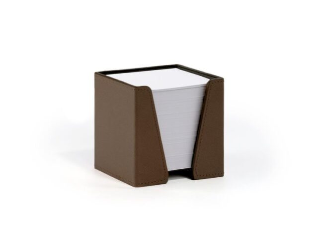 LAVOISIER Maroquinier - Cube à mémos en cuir luxe marron – CB900