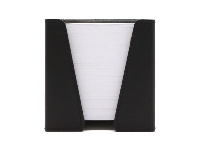 Lavoisier Maroquinier - Cube à mémos en cuir noir