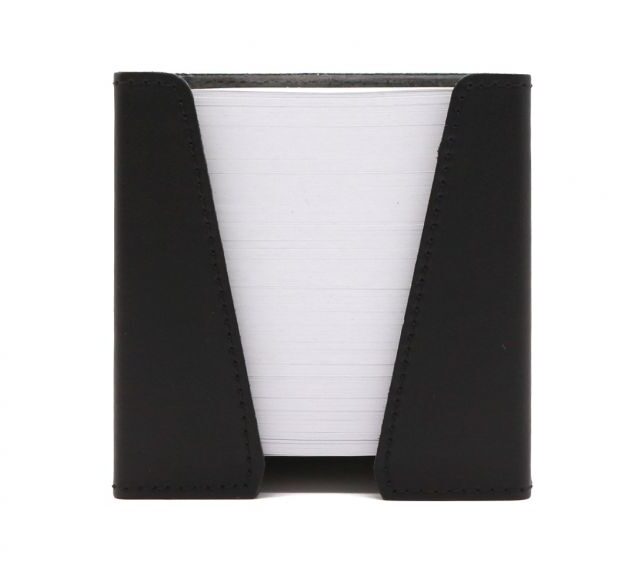 Lavoisier Maroquinier - Cube à mémos en cuir noir