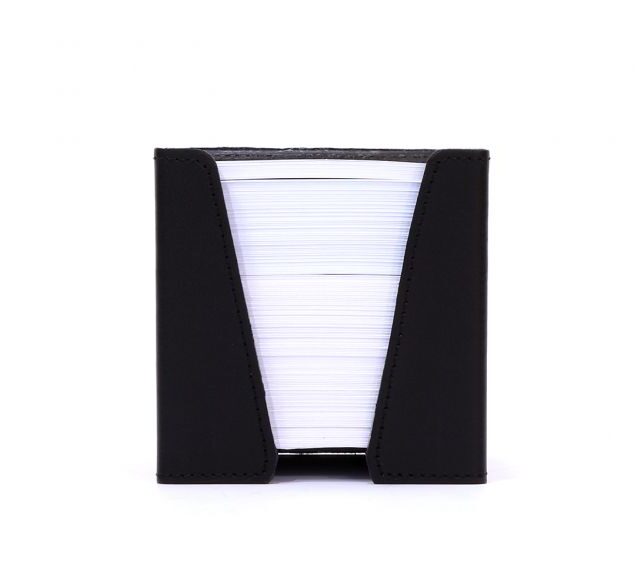 Lavoisier Maroquinier - Cube à mémos en cuir noir