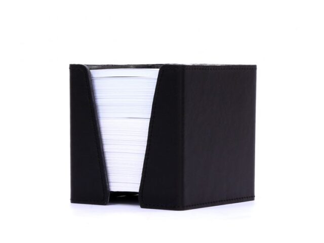 Lavoisier Maroquinier - Cube à mémos en cuir noir