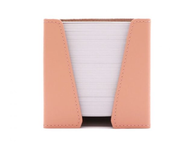 Lavoisier Maroquinier - Cube à mémos en cuir rose