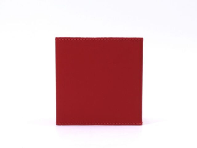 Lavoisier Maroquinier - Cube à mémos en cuir rouge coquelicot