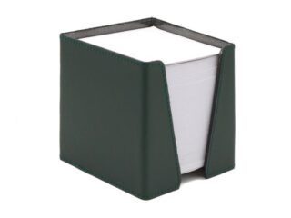 LAVOISIER Maroquinier - Cube à mémos en cuir vert anglais
