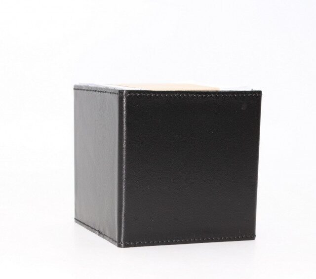 Lavoisier Maroquinier - Cube à mémos en cuir gris fer