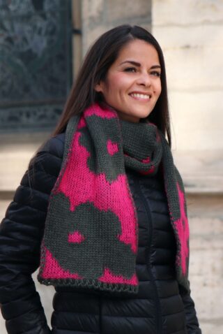 Maison Bonnefoy - Echarpe Céline Militaire-Fushia