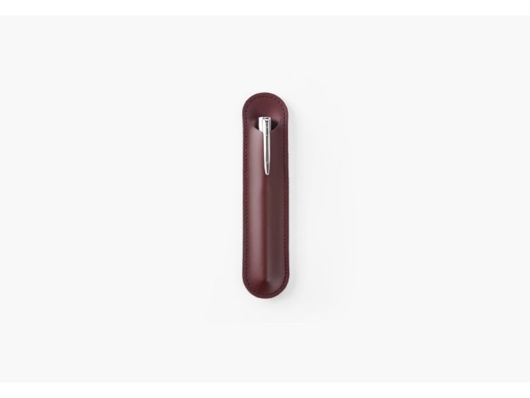 etui 1 stylo en cuir bordeaux et503 1 Lavoisier Maroquinier - Etui 1 stylo en cuir bordeaux - ET503