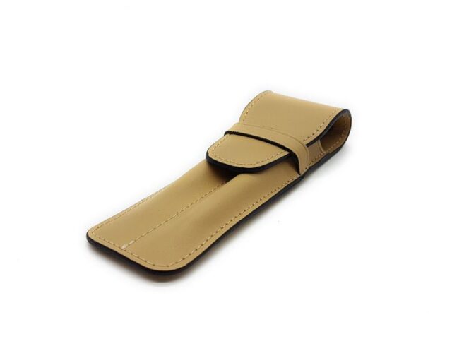 Lavoisier Maroquinier - Etui 2 stylos en cuir beige - ET502