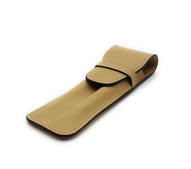 Lavoisier Maroquinier - Etui 2 stylos en cuir beige - ET502