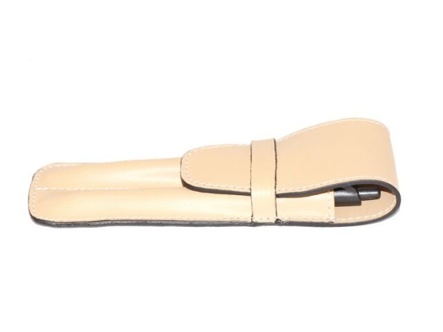 Lavoisier Maroquinier - Etui 2 stylos en cuir beige - ET502