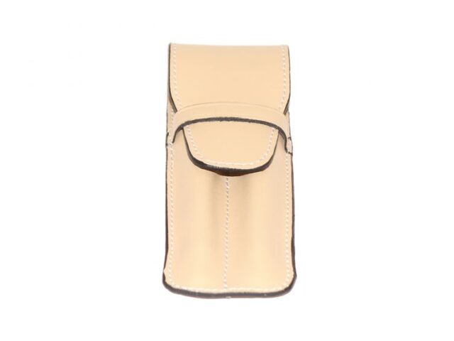 Lavoisier Maroquinier - Etui 2 stylos en cuir beige - ET502
