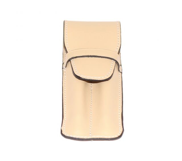 Lavoisier Maroquinier - Etui 2 stylos en cuir beige - ET502
