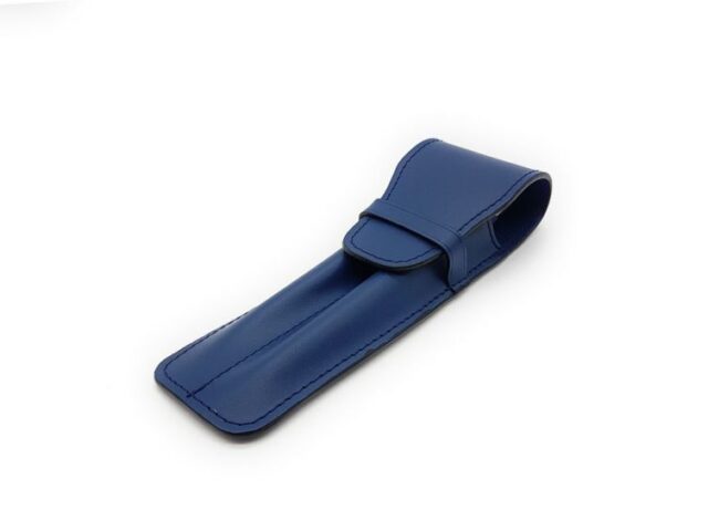 Lavoisier Maroquinier - Etui 2 stylos en cuir bleu - ET502
