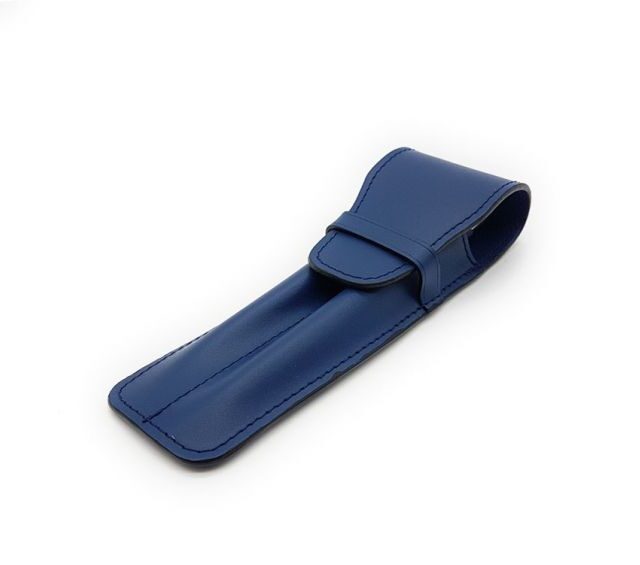 Lavoisier Maroquinier - Etui 2 stylos en cuir bleu - ET502