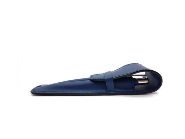 Lavoisier Maroquinier - Etui 2 stylos en cuir bleu - ET502