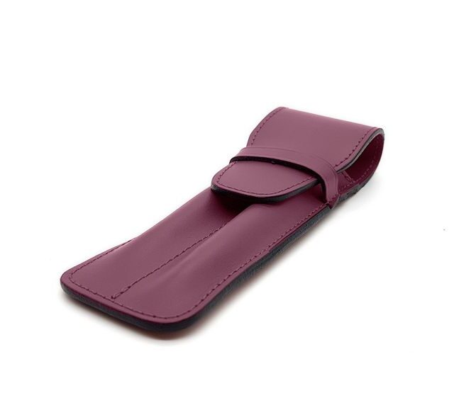 Lavoisier Maroquinier - Etui 2 stylos en cuir bordeaux - ET502