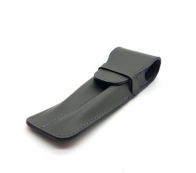 Lavoisier Maroquinier - Etui 2 stylos en cuir gris - ET502