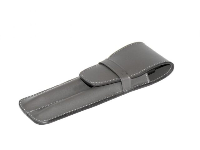 Lavoisier Maroquinier - Etui 2 stylos en cuir gris - ET502