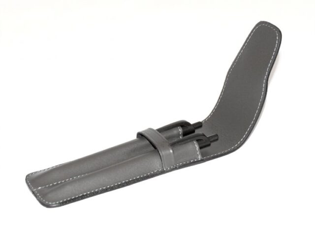 Lavoisier Maroquinier - Etui 2 stylos en cuir gris - ET502