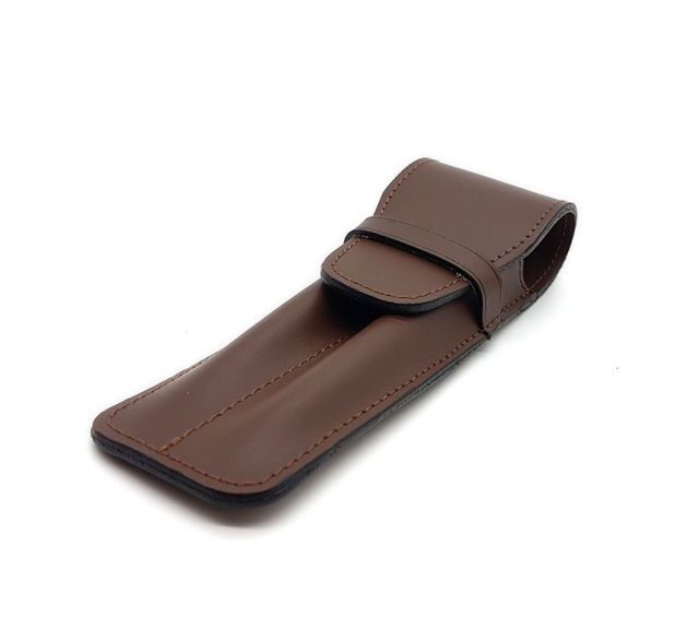 Lavoisier Maroquinier - Etui 2 stylos en cuir marron - ET502