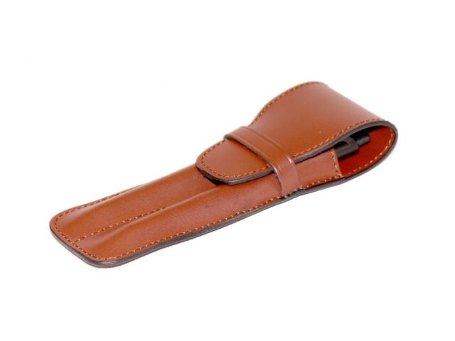 Lavoisier Maroquinier - Etui 2 stylos en cuir marron - ET502