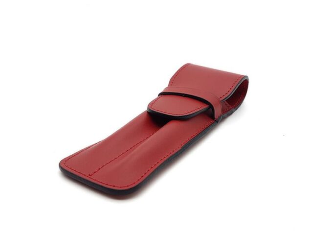 Lavoisier Maroquinier - Etui 2 stylos en cuir rouge - ET502