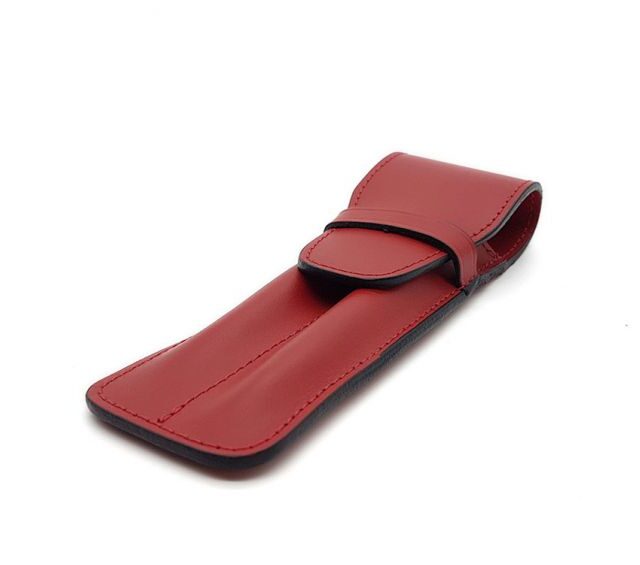 Lavoisier Maroquinier - Etui 2 stylos en cuir rouge - ET502