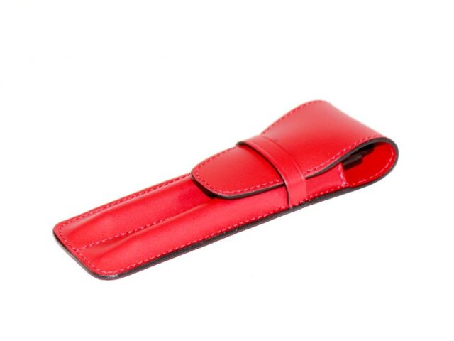 Lavoisier Maroquinier - Etui 2 stylos en cuir rouge - ET502