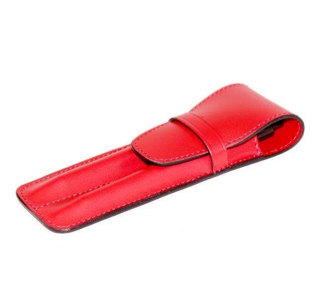 Lavoisier Maroquinier - Etui 2 stylos en cuir rouge - ET502