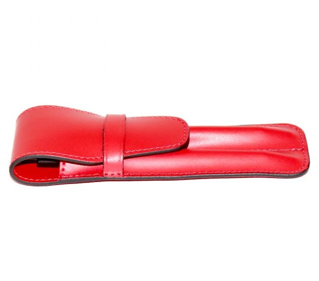 Lavoisier Maroquinier - Etui 2 stylos en cuir rouge - ET502
