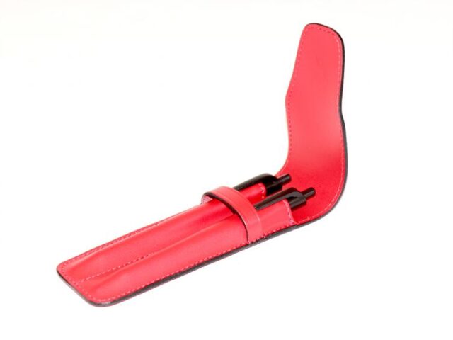 Lavoisier Maroquinier - Etui 2 stylos en cuir rouge - ET502