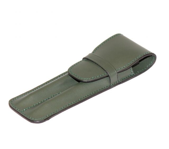 Lavoisier Maroquinier - Etui 2 stylos en cuir vert - ET502