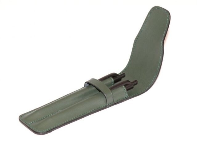Lavoisier Maroquinier - Etui 2 stylos en cuir vert - ET502