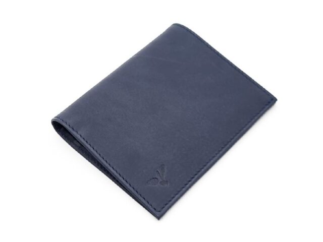 La Guêpe - Petite Maroquinerie - Fin portefeuille "Luxe" en cuir bleu protège l'essentiel - 12 cm - PM-021-01