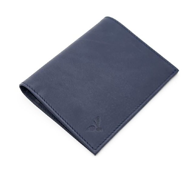 La Guêpe - Petite Maroquinerie - Fin portefeuille "Luxe" en cuir bleu protège l'essentiel - 12 cm - PM-021-01