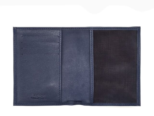 La Guêpe - Petite Maroquinerie - Fin portefeuille "Luxe" en cuir bleu protège l'essentiel - 12 cm - PM-021-01