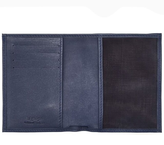 La Guêpe - Petite Maroquinerie - Fin portefeuille "Luxe" en cuir bleu protège l'essentiel - 12 cm - PM-021-01