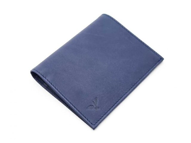 La Guêpe - Petite Maroquinerie - Fin portefeuille "Luxe" en cuir bleu protège l'essentiel - 12 cm - PM-021-01