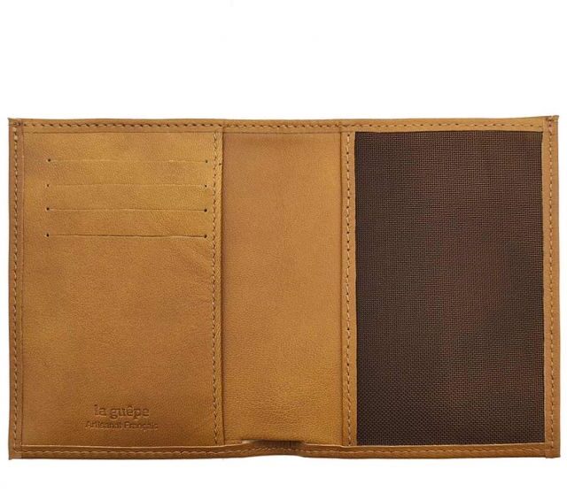 La Guêpe - Petite Maroquinerie - Fin portefeuille "Luxe" en cuir gold protège l'essentiel - 12 cm - PM-021-01