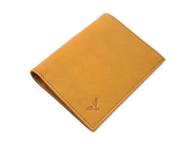 La Guêpe - Petite Maroquinerie - Fin portefeuille "Luxe" en cuir gold protège l'essentiel - 12 cm - PM-021-01