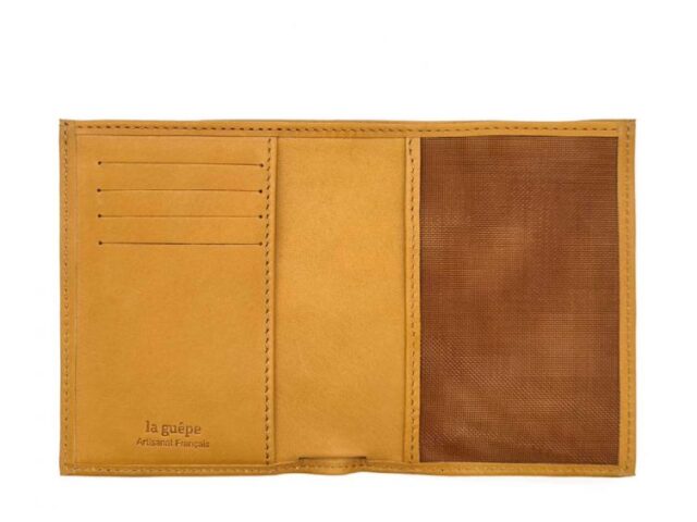 La Guêpe - Petite Maroquinerie - Fin portefeuille "Luxe" en cuir gold protège l'essentiel - 12 cm - PM-021-01