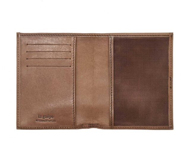 La Guêpe - Petite Maroquinerie - Fin portefeuille "Luxe" en cuir marron protège l'essentiel - 12 cm - PM-021-01
